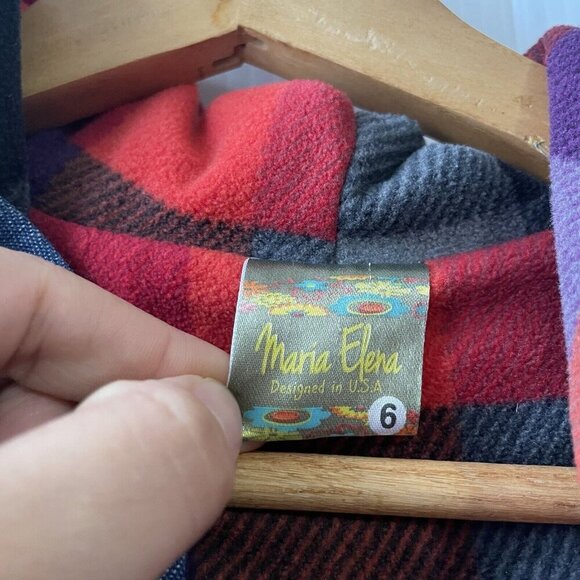 Maria Elena Girls Button Down Hooded Embroidered Fox Fall Jacket Dress Lined 6 - Picture 8 of 16